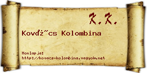 Kovács Kolombina névjegykártya